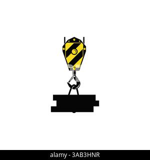 Design-Vorlage für das Logo des Baugebäudes Kranhakens. Vektorabbildung Stock Vektor