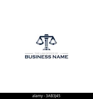 Law Logo mit Säulen und BalanceSymbol Konzept Anwalt und Anwaltskanzlei. Vektorabbildung Stock Vektor