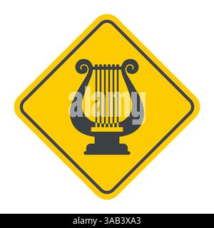 Schöner Luxus klassische Leier Mini Harfe Vektor Icon flache Illustration Design isolierter Hintergrund Stock Vektor