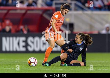 12. Mai 2018 - Bridgeview, Illinois, Vereinigte Staaten - Bridgeview, IL - Samstag, 12. Mai 2018: Chicago Red Stars vs Houston Dash im Toyota Park. (Kreditbild: © Daniel Bartel/ISIPhotos via ZUMA Wire) Stockfoto