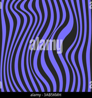 Im Retro-Stil, mit psychedelischem Zebra-Muster. Vektorabbildung. Stock Vektor