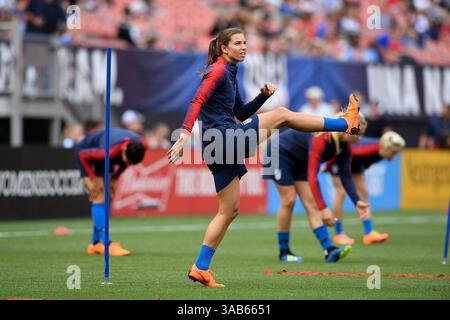 12. Juni 2018 - Cleveland, Ohio, USA - Cleveland, Ohio - Dienstag, 12. Juni 2018: Tobin Heath während eines internationalen Freundschaftsspiels zwischen den Frauen der USA und China PR (CHN) im FirstEnergy Stadium. (Kreditbild: © Brad Smith/ISIPhotos via ZUMA Wire) Stockfoto