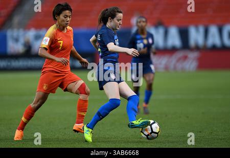 12. Juni 2018 - Cleveland, Ohio, USA - Cleveland, Ohio - Dienstag, 12. Juni 2018: Tierna Davidson während eines internationalen Freundschaftsspiels zwischen den Frauen der USA und China PR (CHN) im FirstEnergy Stadium. (Kreditbild: © Brad Smith/ISIPhotos via ZUMA Wire) Stockfoto
