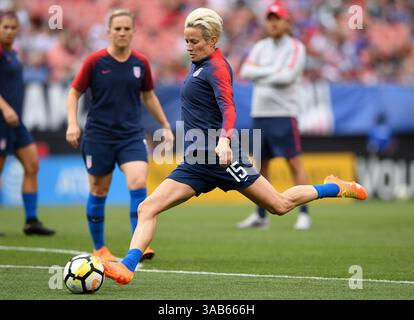 12. Juni 2018 - Cleveland, Ohio, USA - Cleveland, Ohio - Dienstag, 12. Juni 2018: Megan Rapinoe während eines internationalen Freundschaftsspiels zwischen den Frauen der USA und China PR (CHN) im FirstEnergy Stadium. (Kreditbild: © Brad Smith/ISIPhotos via ZUMA Wire) Stockfoto