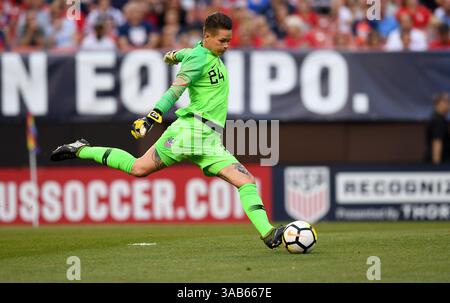 12. Juni 2018 - Cleveland, Ohio, USA - Cleveland, Ohio - Dienstag, 12. Juni 2018: Ashlyn Harris während eines internationalen Freundschaftsspiels zwischen den Frauen der USA und China PR (CHN) im FirstEnergy Stadium. (Kreditbild: © Brad Smith/ISIPhotos via ZUMA Wire) Stockfoto