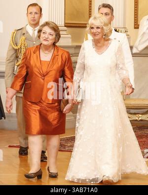 9. Mai 2018 – Athen, Griechenland – die Herzogin von Cornwall nimmt an einem offiziellen Abendessen im Präsidentenhaus in Athen Teil. (Kreditbild: © Eurokinissi via ZUMA Wire) Stockfoto