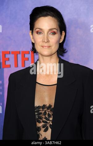 7. März 2018 - New York, NY, USA - 7. März 2018 New York City. Carrie Anne Moss besuchte Marvels Fernsehpremiere „Jessica Jones“ Staffel 2 am 7. März 2018 in New York City. (Foto: © Kristin Callahan/Ace Pictures via ZUMA Press) Stockfoto