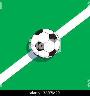 Fußball auf dem Spielfeld. Vektorabbildung Stock Vektor