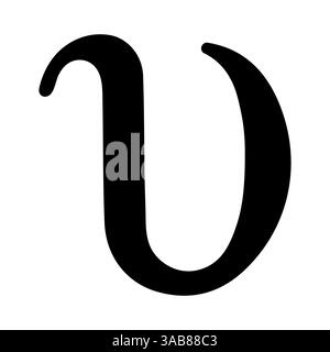 Kräftiger griechischer Epsilon-Buchstabe im modernen minimalistischen schwarzen Vektor-Stil Stock Vektor