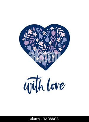 Vektorillustration des Blumenherzes Stock Vektor