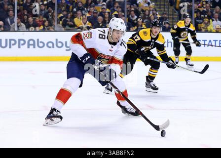 April 2018; Boston, MA, USA; die Florida Panthers spielen Maxim Mamin (78) während eines NHL-Spiels zwischen den Florida Panthers und Boston Bruins im TD Garden. Florida besiegte Boston mit 4:2. Anthony Nesmith/CSM(Credit Image: &Copy; Anthony Nesmith/CSM via ZUMA Wire) Stockfoto
