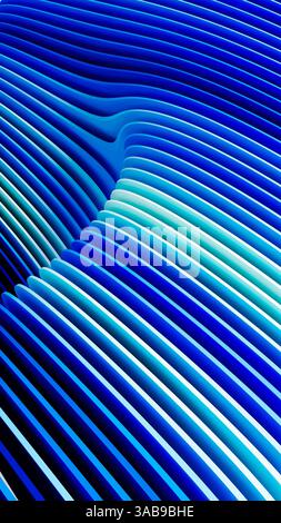 Farbenfrohe, fließende Linien bilden einen fesselnden abstrakten Hintergrund und zeigen dynamische geometrische Formen, die an Tiefe und Bewegung erinnern. Stockfoto