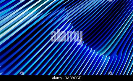 Farbenfrohe, fließende Linien bilden einen fesselnden abstrakten Hintergrund und zeigen dynamische geometrische Formen, die an Tiefe und Bewegung erinnern. Stockfoto