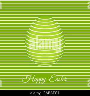 Trendige 3D-Ostergruß-Kartenschablone mit Ei. Ostern Vektor Banner, Cover, Poster, Flyer oder Grußkarte Stock Vektor