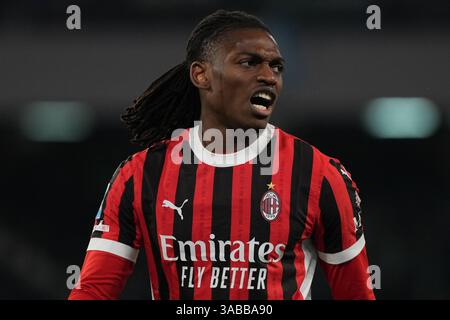 Neapel, Italien. 30. März 2025. Rafael Leao vom AC Milan während des Spiels der Serie A zwischen dem SSC Napoli und dem AC Milan im Stadio Diego Armando Maradona Naples Stockfoto