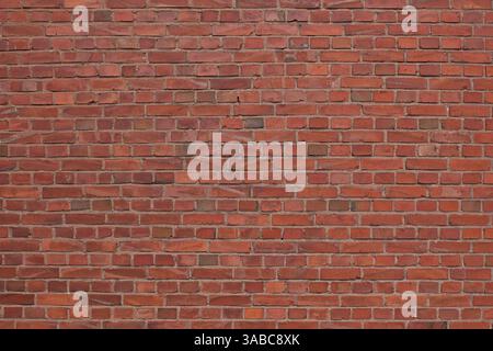 Nahaufnahme der alten roten Backsteinwand-Hintergrundstruktur. Stockfoto
