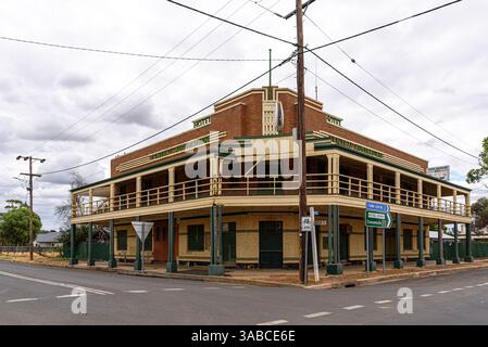 Das ehemalige Central Australian Hotel in Bourke, New South Wales Stockfoto