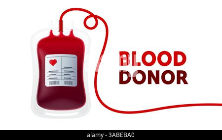 Spenderblutbeutel, Blutspendenankündigung. Vektor Stock Vektor