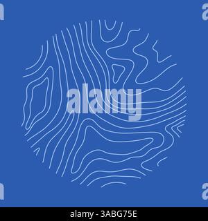 Die runde Topographie bildet abstrakte kreisförmige Wellenlinien Stock Vektor