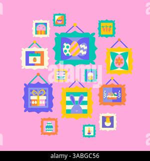 Happy Easter Wandgemälde Stock Vektor