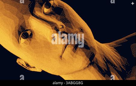 Abstrakter digitaler menschlicher Kopf. Technologie- und Robotikkonzept. 3D-Vektordarstellung. Design für Geschäftspräsentationen, Flyer oder Poster. Stock Vektor