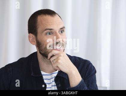 21. Mai 2018: Hollywood, Kalifornien, USA: Der Schauspieler SAM CLAFLIN wirbt für den Film „Adrift“ in Hollywood. (Bild: © Armando Gallo/ZUMA Studio) Stockfoto