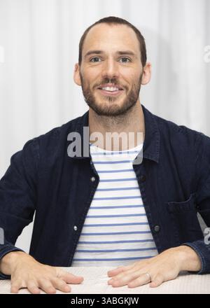 21. Mai 2018: Hollywood, Kalifornien, USA: Der Schauspieler SAM CLAFLIN wirbt für den Film „Adrift“ in Hollywood. (Bild: © Armando Gallo/ZUMA Studio) Stockfoto