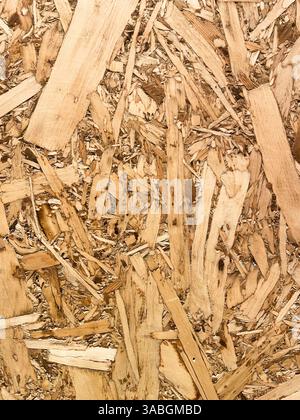Nahansicht der Spanplatten-Sperrholzstruktur als Hintergrund Stockfoto