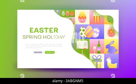 Landing Page Für Frohe Ostern Stock Vektor