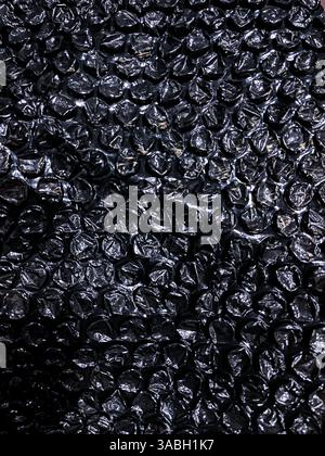 Hintergrund mit Luftpolsterfolie oder Kunststoffpolstermuster Stockfoto