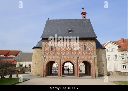 Karolinger Torhalle, Kloster Lorsch, Hessen, Deutschland | Königshalle oder Karolingische Torhalle, Kloster Lorsch, Lorsch, Hessen, Deutschland Stockfoto