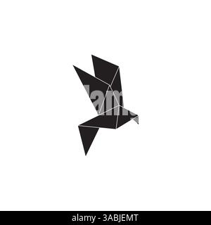 Origami-Symbol für fliegenden Vogel. Vektorabbildung Stock Vektor