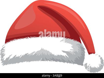 Rote Weihnachtsmann-Hut-Ikone. Stock Vektor