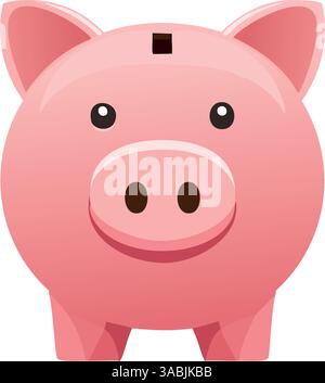 3D-Piggy Bank-Symbol in Pink. Stock Vektor