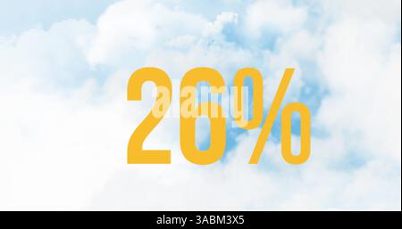 Digitales Bild der Zahl, die in Fettschrift über einem Himmelhintergrund angezeigt wird Stockfoto