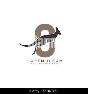 Letter O Logo-Konzept mit Känguru-Design. Das Alphabet O mit der großartigen Kombination des Känguru-Symbols Stock Vektor