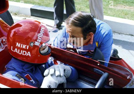 Niki Lauda (AUT) Ferrari 312B3 wurde Zweiter und liess Zweiter in der WM-Tabelle..Grand Prix von Belgien, Nivelles-Baulers, 12. Mai 1974..Bestes BILD. (Kreditbild: ©Sutton Motorsports/ZUMA Press) Stockfoto