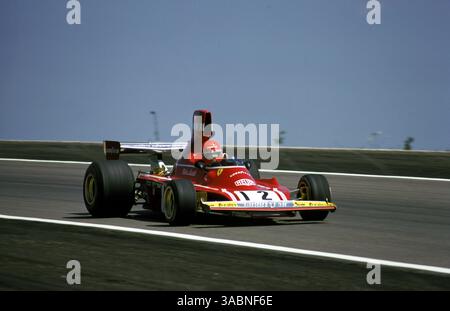 Niki Lauda (AUT) Ferrari 312B3 belegte den zweiten Platz und gewann in der Weltmeisterschaft einen Vierpunkt-Vorsprung. Grand Prix von Frankreich, Dijon-Prenois, 7. Juli 1974. (Kreditbild: ©Sutton Motorsports/ZUMA Press) Stockfoto