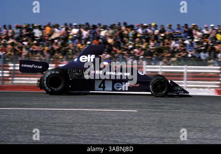 Patrick Depailler (FRA) Tyrrell 007 beendete den sechsten Grand Prix von Frankreich, Paul Ricard, 6. Juli 1975. (Kreditbild: ©Sutton Motorsports/ZUMA Press) Stockfoto