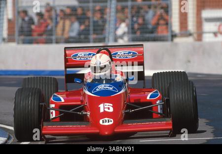 Alan Jones(aus) Lola THL2, DNF..Grand Prix von Australien, Adelaide, 26. Oktober 1986 (Bild: ©Sutton Motorsports/ZUMA Press) Stockfoto