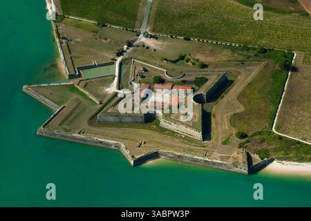 Frankreich, Charente-Maritime (17), Insel Ile de Re, Festung La Pree (Luftaufnahme) Stockfoto