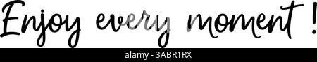 Die glücklichen Momente in unserem Leben sind oft kurz und daher äußerst wertvoll. Wörter mit Bedeutung in spezieller Schriftart, Vektor, eps. Version 4 Stock Vektor