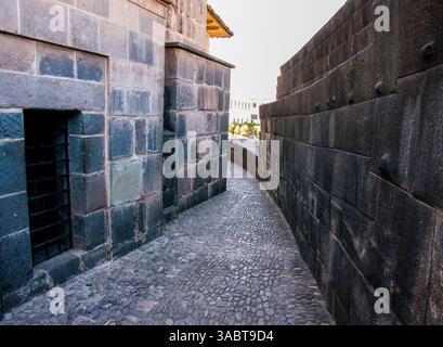 Coricancha mit dem Kloster Santo Domingo in Cuzco, Perú. Stockfoto
