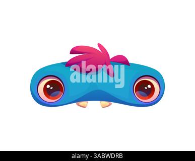 Gruselige Monster Charakter Schriftart Zeichensetzung Bindestrich. Fantasy bogle Personage Typeset Mark, seltsame Vogelscheuche Monster Cartoon Vektor Kinder ABC Schriftzeichen. Bizarres Bugaboo-Zeichen englisches Schriftelement Stock Vektor