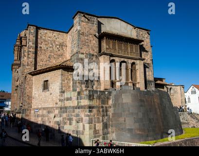 Coricancha mit dem Kloster Santo Domingo in Cuzco, Perú. Stockfoto