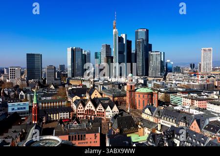Skyline und Altstadt, Frankfurt am Main Stockfoto
