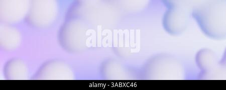 Flüssiges Banner in violettem 3D-Blob – abstrakte Formen mit traumhaftem Hintergrund. Defokussierte organische Strukturen mit sanftem Gradient. Fließende digitale Artwork-Formulare für Website-Header oder Produktpräsentationen. Stock Vektor
