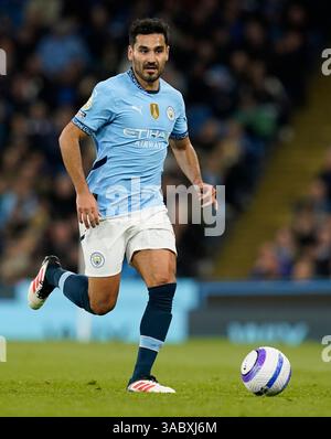 Manchester, Großbritannien. April 2025. İlkay Gündoğan von Manchester City während des Spiels Manchester City gegen Leicester City Premier League im Etihad Stadium in Manchester. Der Bildnachweis sollte lauten: Andrew Yates/Sportimage Credit: Sportimage Ltd/Alamy Live News Stockfoto