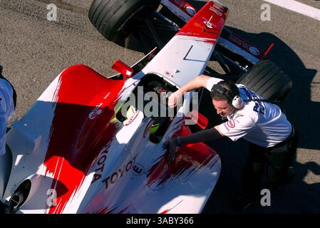 Cristiano da Matta (BRA) Toyota TF103.Formel-1-Tests, Valencia, Spanien, 28. Januar 2003.DIGITALES BILD (Credit Image: ©Sutton Motorsports/ZUMA Press) Stockfoto