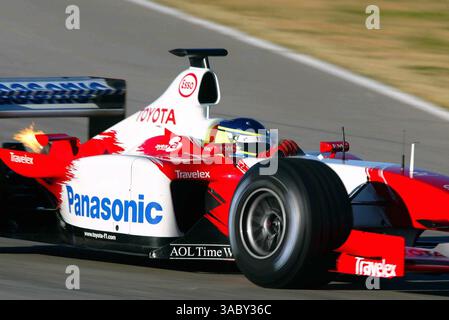 Cristiano da Matta (BRA) Toyota TF103.Formel-1-Tests, Valencia, Spanien, 28. Januar 2003.DIGITALES BILD (Credit Image: ©Sutton Motorsports/ZUMA Press) Stockfoto